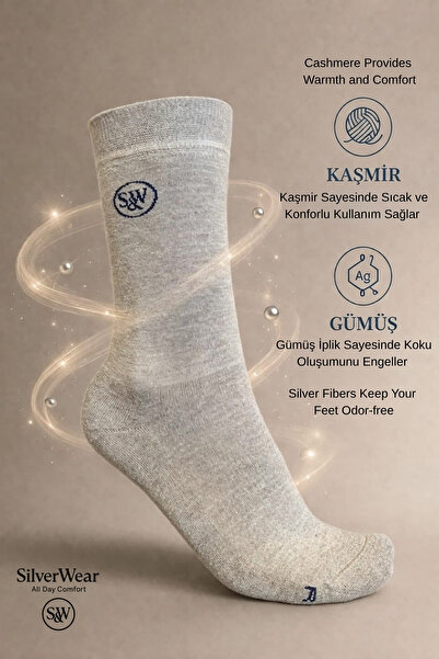 SilverWear Κάλτσες από κασμίρι χωρίς οσμή με ασημένια κλωστή