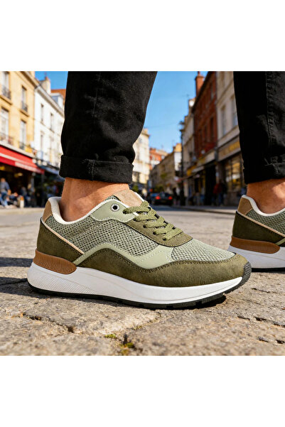 Tmall Pantofi sport bărbătești, cu inserții de plasă, B4054, verde