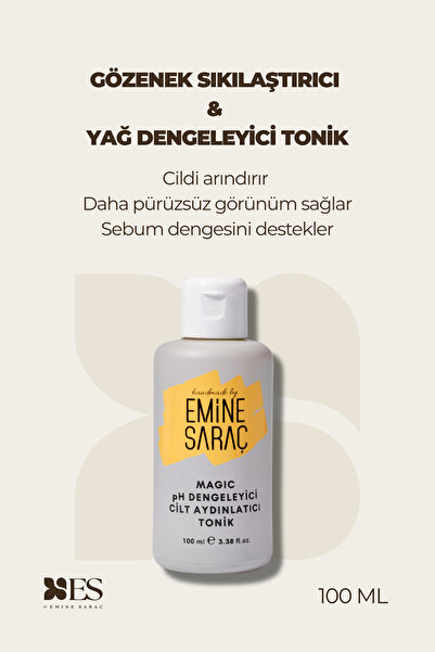 HANDMADE BY EMİNE SARAÇ Akne Karşıtı Tonik |Gözenek Sıkılaştırıcı ve Yağ Deng...