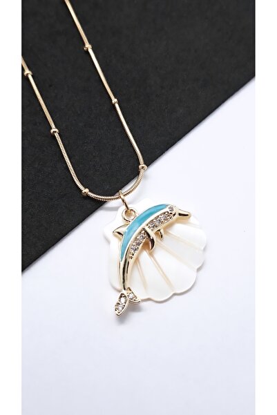 Serenity Sea Creatures Figured Bone Mussel Steel Necklace