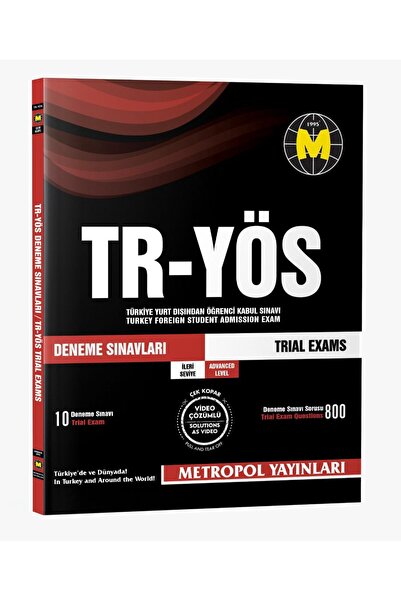 Metropol Yayınları TR-YÖS DENEME SINAVLARI (İLERİ SEVİYE) (10 FASİKÜL DENEME)