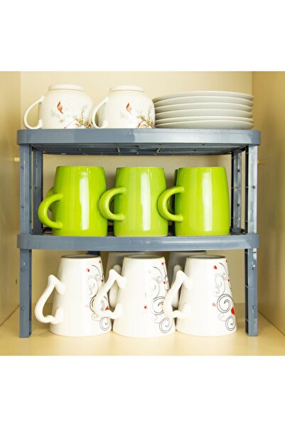 Decobella 2 Πολυώροφο ράφι οργάνωσης πιάτων στο ντουλάπι