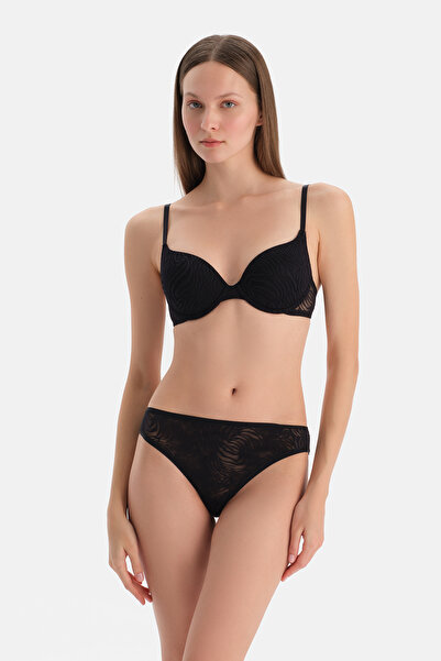 Dagi Μαύρη δαντέλα βραζιλιάνικη κιλότα