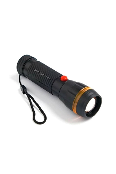 SomayStore Tekne Plastik El Feneri Zoom'lu Pilli LED Boy : 12.5cm