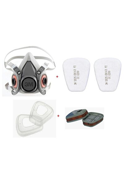 3M 6200 Yarım Yüz Maskesi + 6059 Abek Filtre + 5925 P2 Filtre +k501 Kapak