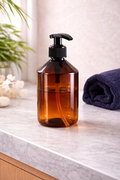 ANGDESİGN Amber Akrilik Sıvı Sabunluk •• Banyo & Mutfak İçin Tezgah Üstü Lava...