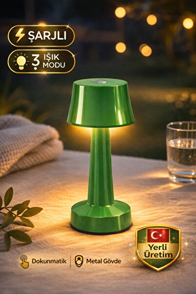 ZENLİGHT Metal Dokunmatik Şarjlı Masa Lambası | 3 Kademe Işık | Kablosuz LED ...