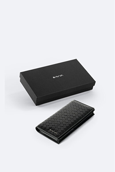 Avva Men's Black Gift Boxed Textured Wallet B009572
