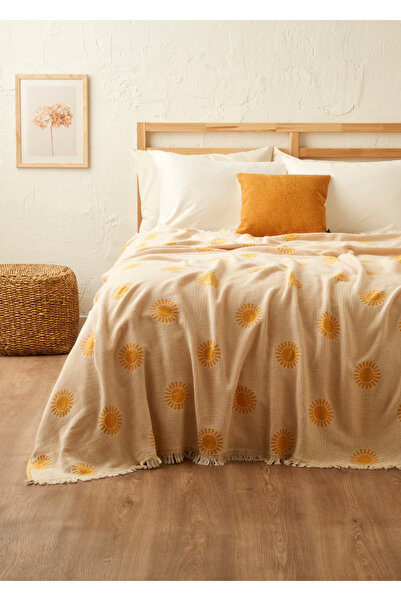 Bella Maison Κάλυμμα διπλού κρεβατιού Sunny Cotton Κίτρινο (200x220 cm)