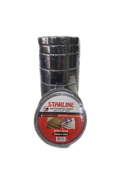 BERTUĞ İŞ ELBİSELERİ GİYİM VE İMALATI STARLİNE 25MMX15M KAYDIRMAZ BANT SİYAH