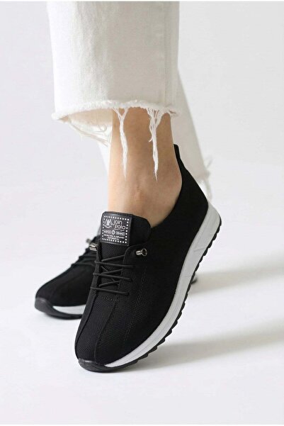 JOİN POLO Γυναικεία Μαύρα Σουέντ Ορθοπεδικά Παπούτσια Καθημερινής Χρήσης