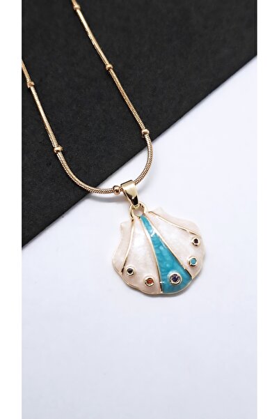 Serenity Zircon Stone Pearlescent Oyster Figure Steel Necklace