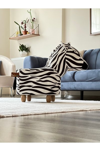 zooturak Sarılbana Zebra Zou Hayvanlı Puf Çocuk Koltuğu