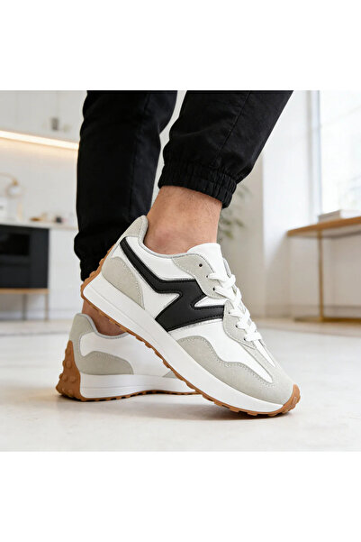 Tmall Pantofi sport bărbătești, din material textil, B4051. Alb