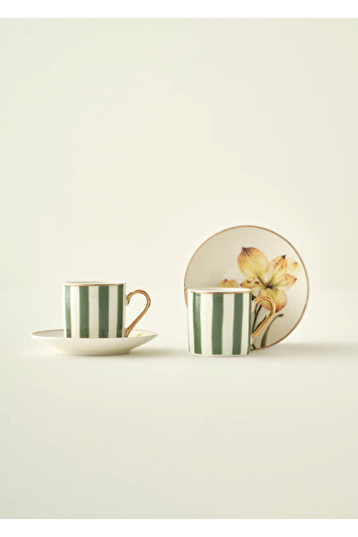 Bella Maison Σετ 2 πορσελάνινων φλιτζανιών καφέ Blossom, πράσινο (90 κ.εκ.)