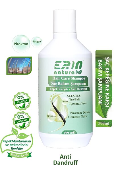 Erin Natural شامبو بيروكتون الفعال للعناية بالشعر ضد القشرة - لا يحتوي على SL...