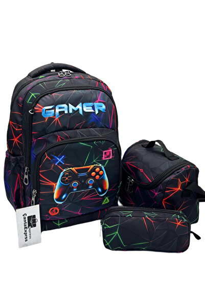 ÇantaExpress Σετ 3 τσαντών πλάτης για αγόρια, με μοτίβο χαρακτήρων, μαύρο σετ...
