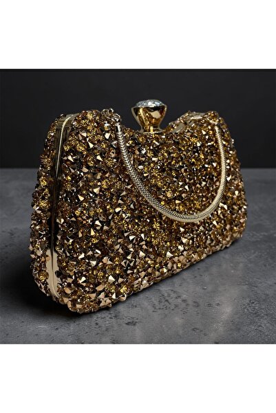 Busrabags Roze Stone Reversible Women's Evening Bag