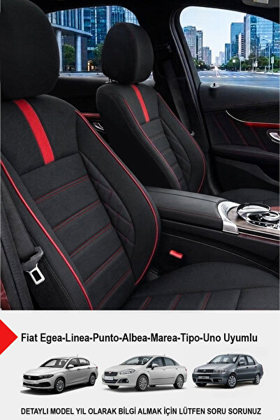 GM-DESIGN غطاء مقعد سيارة من ريش التايلاندي الأحمر من Oniks (متوافق مع FİAT E...