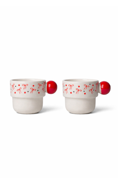 Ecrou 2-Pack Printed Red Handle Mugs