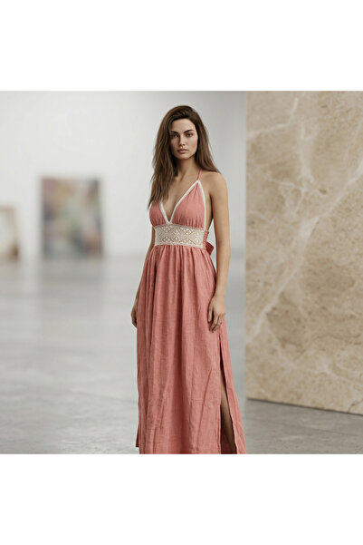 Su Koleksiyon Liana Şile Cloth Dress / Coral