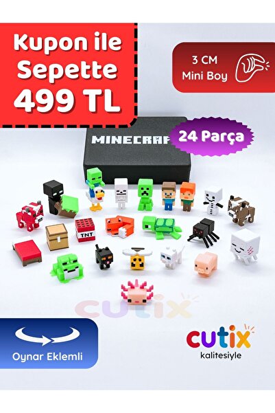 Cutix Oyuncak Mini Figür Seti - Blok Oyun Minik Figürler Çocuk Doğum Günü Min...