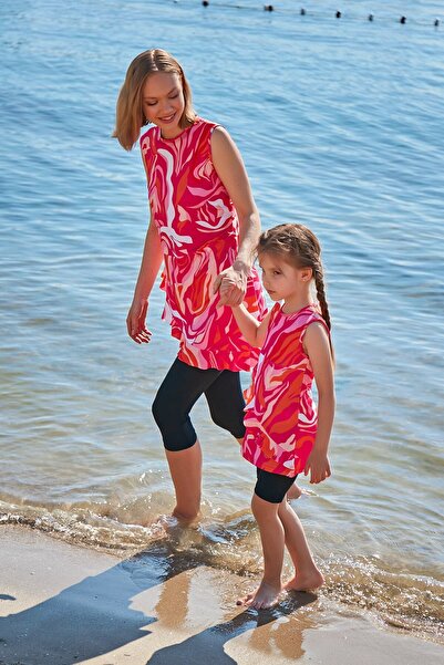 Marina Καλσόν φούξια με σχέδιο Ημικαλυμμένο μαγιό M2370