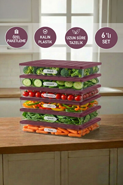 SELKA HOME 6 Adet 2,5 Lt. Nora Organizer Buzdolabı Buzluk Düzenleyici Saklama...