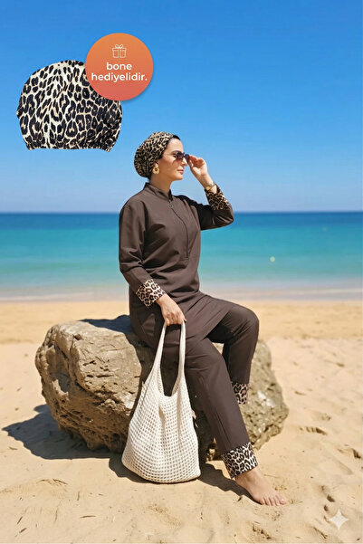 Vivezza Μαγιό με διακοσμητικά λεοπάρ σχέδια της μάρκας Gözde Model