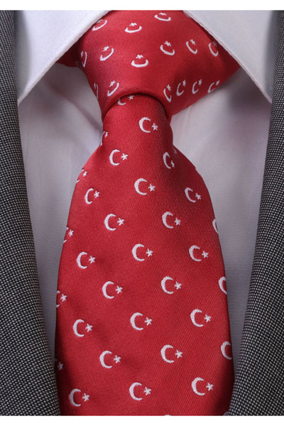 Exve Exclusive Γραβάτα με την Τουρκική Σημαία, το Λευκό Φεγγάρι και το Αστέρι...