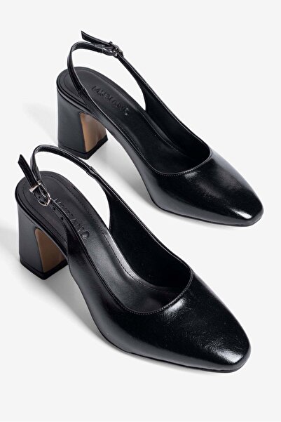 Mubiano Γυναικεία παπούτσια με τακούνι, στρογγυλή μύτη, ανοιχτή πόρπη στην πλ...