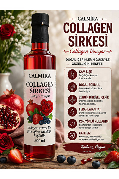 CALMİRA Kolajen Sirkesi 500 ml - Collagen Sirkesi (Kolajen Şurubu) Katkısız "...
