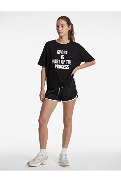 Koton Αθλητικό μπλουζάκι με στάμπα, μισό μανίκι και λαιμόκοψη ποδηλάτου, σε μ...