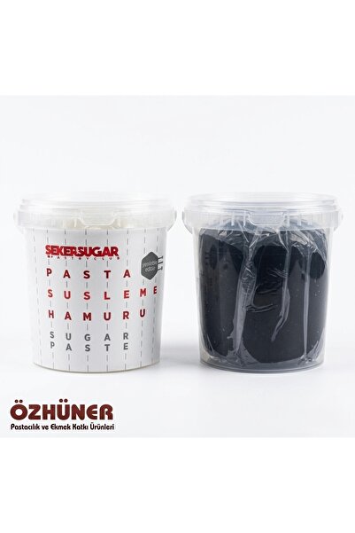 ŞEKER & SUGAR Şeker Hamuru (Sugar Paste) 1 KG - Siyah - Pasta & Kurabiye Kaplama