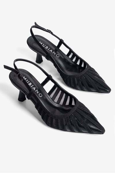 Mubiano Γυναικεία παπούτσια με τακούνι σε σχέδιο φιδιού με διχτυωτή λεπτομέρε...