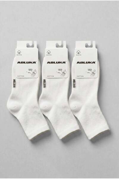 ablukaonline Ανδρικές βαμβακερές κάλτσες 3 τεμαχίων σε λευκό χρώμα