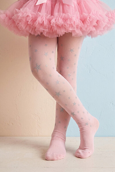 Le Mabelle Κοριτσίστικο μπανάνα καλσόν Pink Glitter Starry