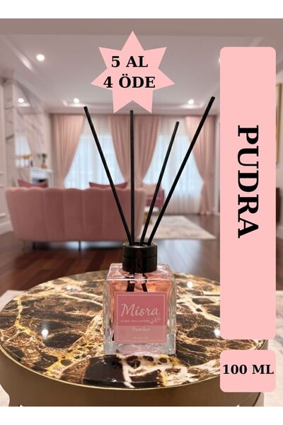 misra home collection 100ML Pudra Kokusu Çubuklu Oda Kokusu Powder Kokusu Dol...