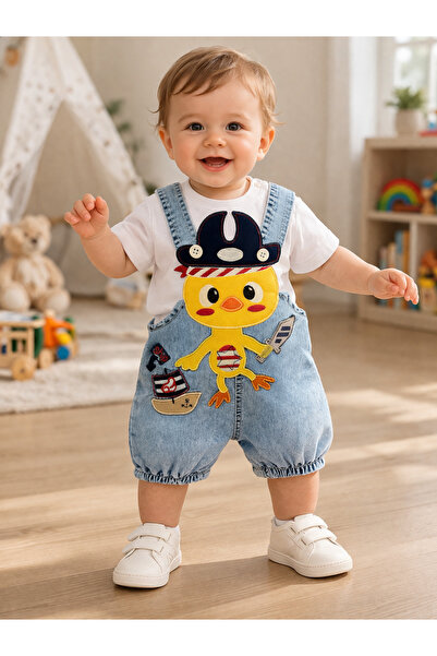 Baby İcon Kot Slopet Unisex Bebek Takım Ördek Detaylı Yazlık
