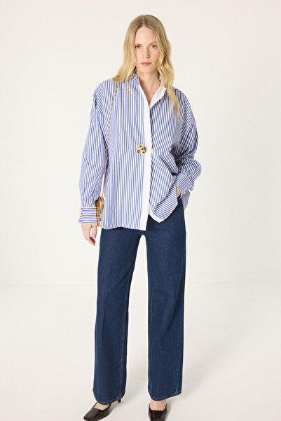 Touché Privé METAL DÜĞMELİ ÇİZGİLİ TUNİK