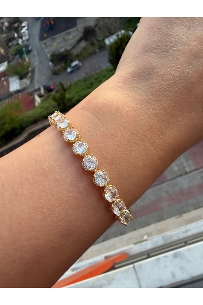 VEGALUXE Steel Women's Square Cut Waterway Bracelet Does Not Tarnish.19Cm