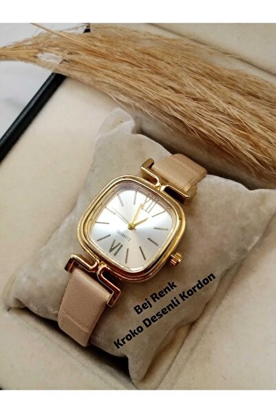 Ricardo Clair Special Series Women's Wristwatch Beige Color Strap Gold Case