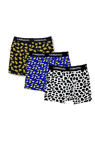 CARNAVAL SOCKS 3'lü Wild Snack Pamuklu Erkek Boxer Seti