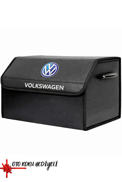 Volkswagen Marka Logolu Oto Bagaj Organizer Çanta Oto Bagaj Çantası 2 Bölmeli Suni Deri