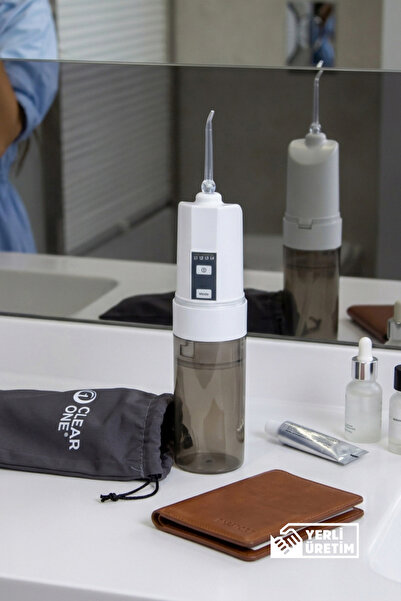 CLEARONE Şarjlı Taşınabilir Ağız Duşu Yerli Üretim 4 Modlu 220ml Su Haznesi 3...