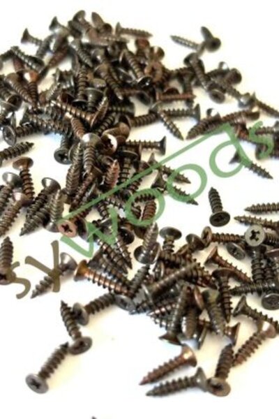 sywoods 9.5 MM 100 ADET MİNİ AHŞAP MENTEŞE KİLİT HOBİ VİDASI BAKIR OKSİT RENK