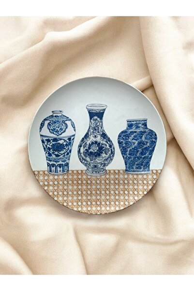 unique florya Φυσικό Ράφια Μποέμ Ρατάν Χαζεράν Μπλε Μπλανκ Διακοσμητικό Τοίχο...