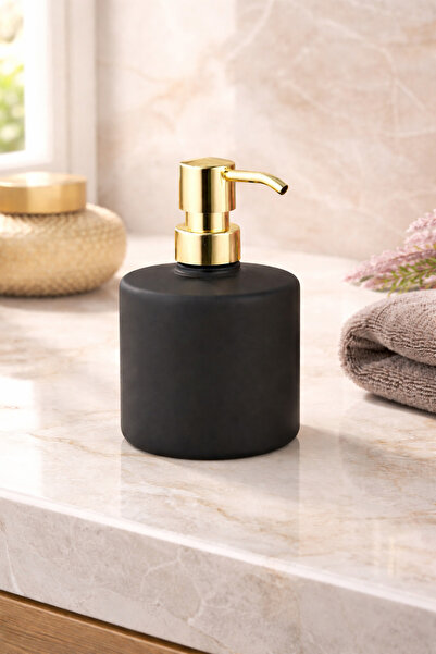 ANGDESİGN Elisia Sıvı Sabunluk-Siyah •• Banyo & Mutfak İçin Tezgah Üstü Lavab...