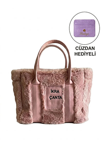 İKRA ÇANTA Mini Boy Kadın Kolon Askılı Kürklü Peluş Çapraz Çanta