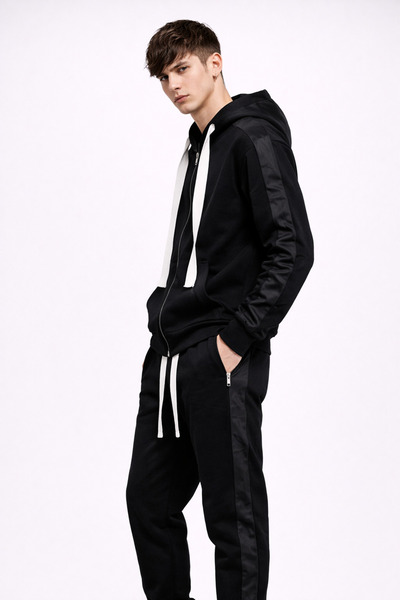 ARMY STORE Unisex Black Sport Set – Sweatshirt and Casual Pants - S